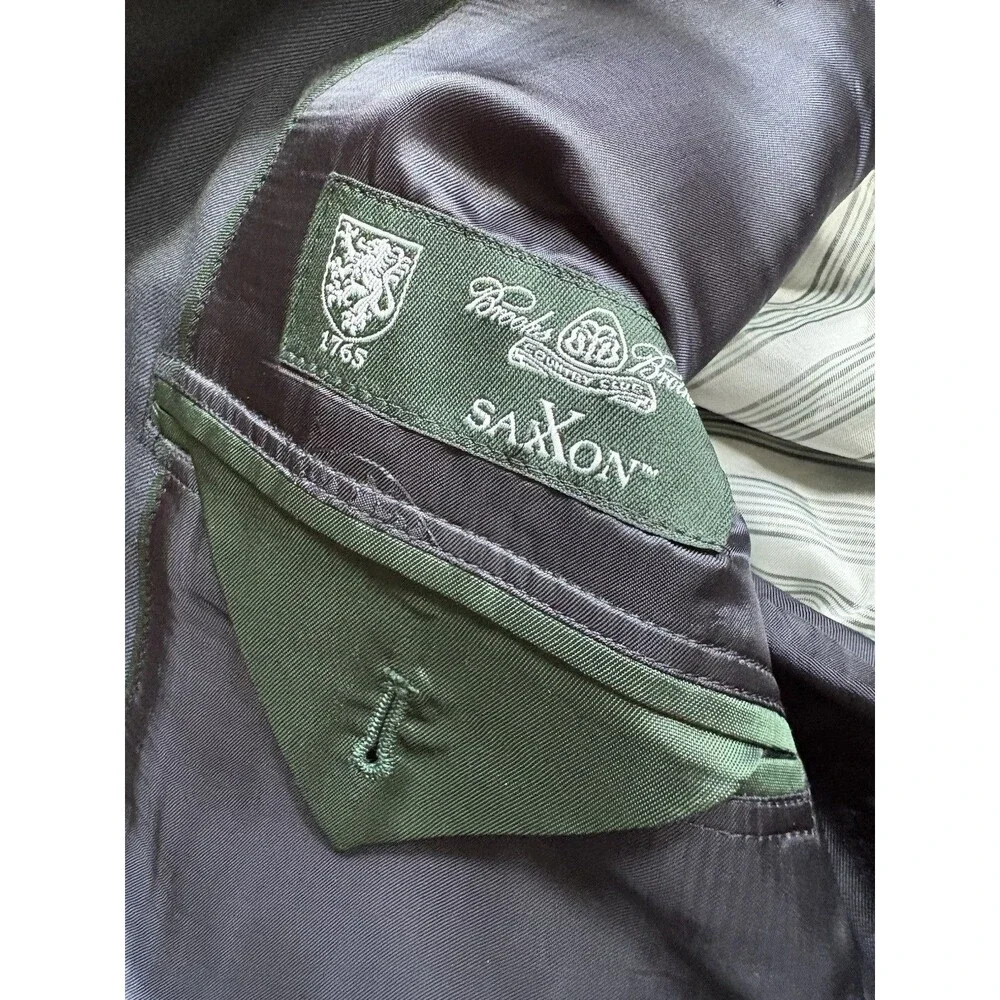 Brooks Brothers Country Club Blazer 43R Madison Saxxon Wool Gold Button Navy